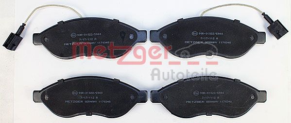 METZGER 1170348 Bremsbelagsatz, Scheibenbremse